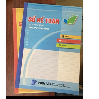 Sổ kế toán ,tổng hợp khổ A4  120 trang - 200trang