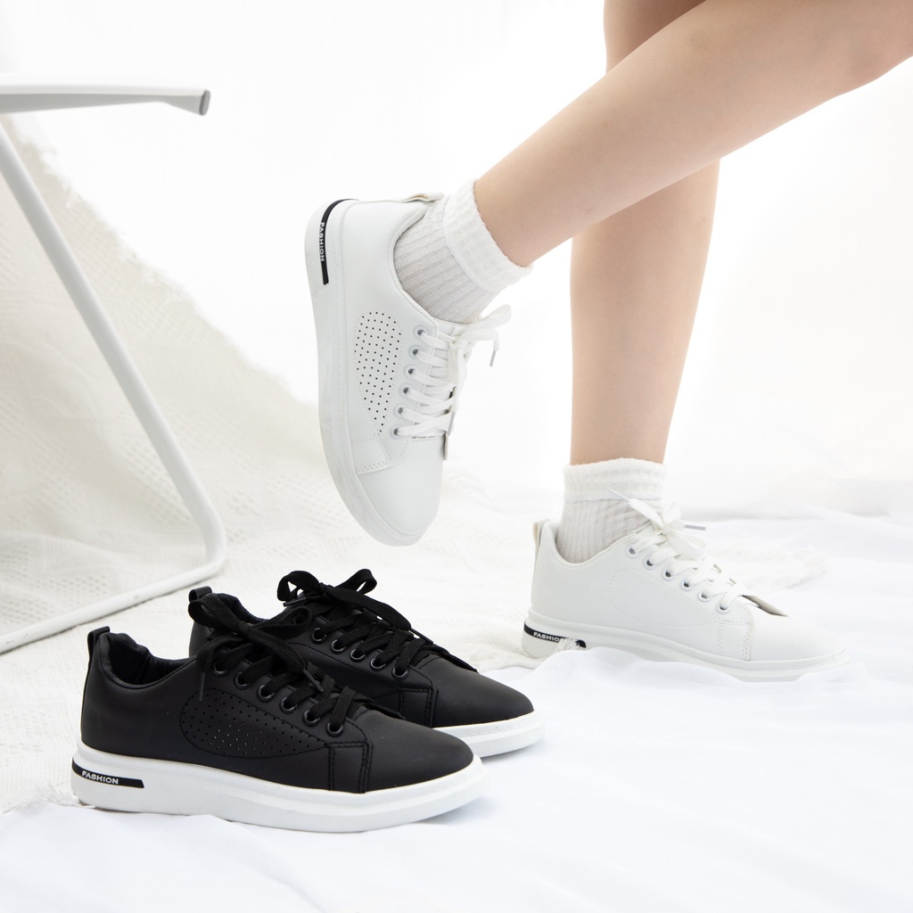 Giày MWC 0594 - Giày Thể Thao Nữ Da Đế Bằng, Giày Sneaker Nữ Basic Năng Động Thời Trang