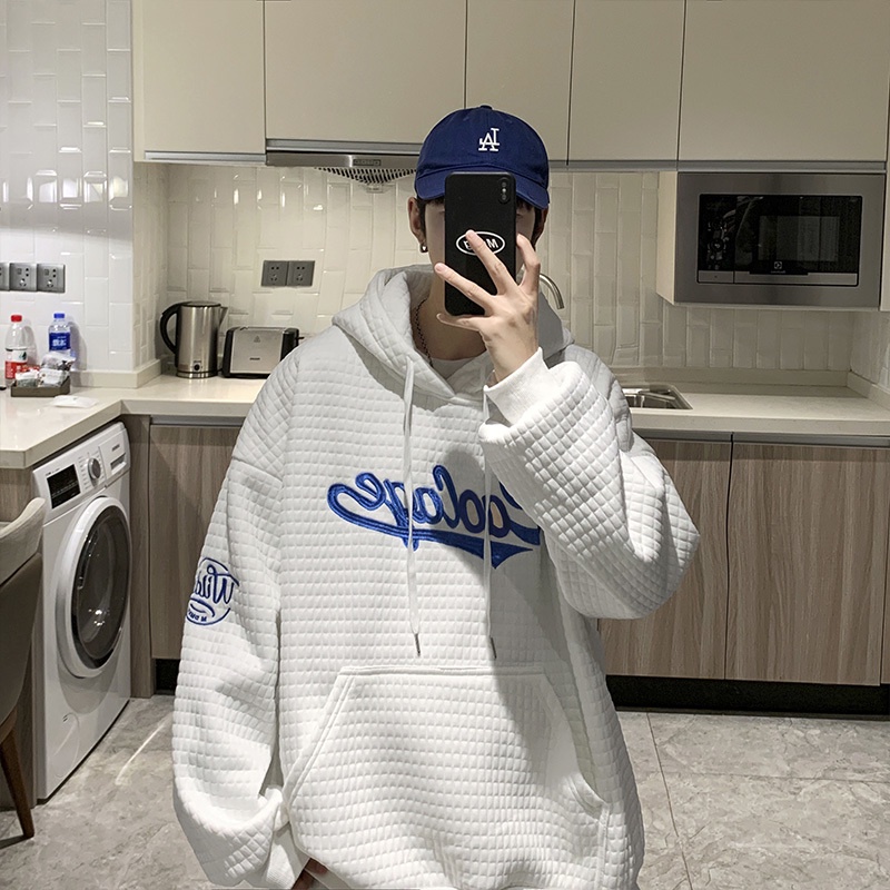 Áo khoác nam sự đơn giản nam tay dài kiểu rộng in chữ thời trang Hàn Quốc bình thường simple áo hoodie unisex form rộng