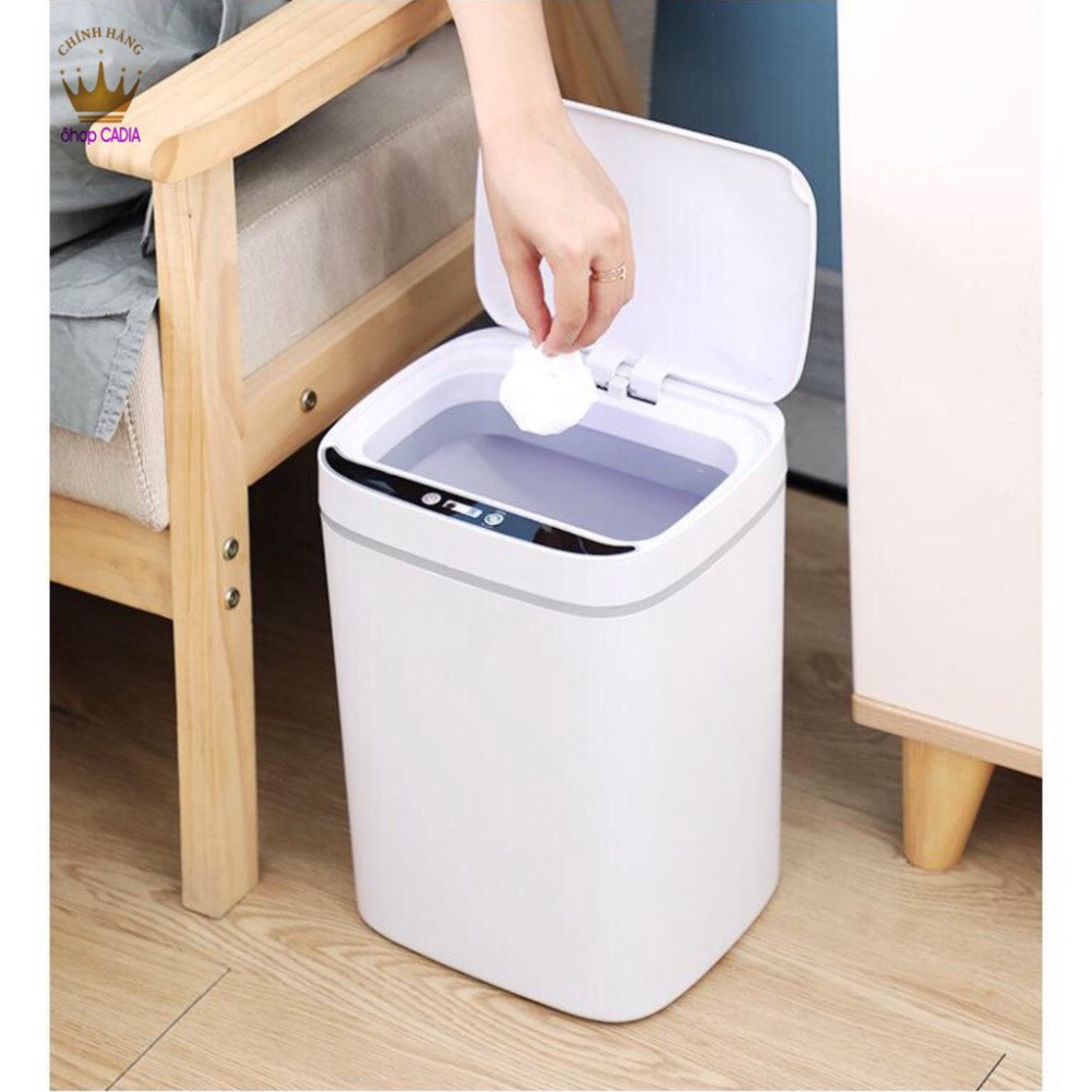 Thùng Rác Cảm Ứng Thông Minh Có Nắp Đóng Mở Tự Động Có Hộp Đựng Túi Rác Tiện Lợi Đèn Chiếu Sáng Ban Đêm
