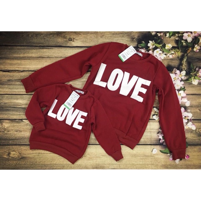 Set áo mẹ con love
