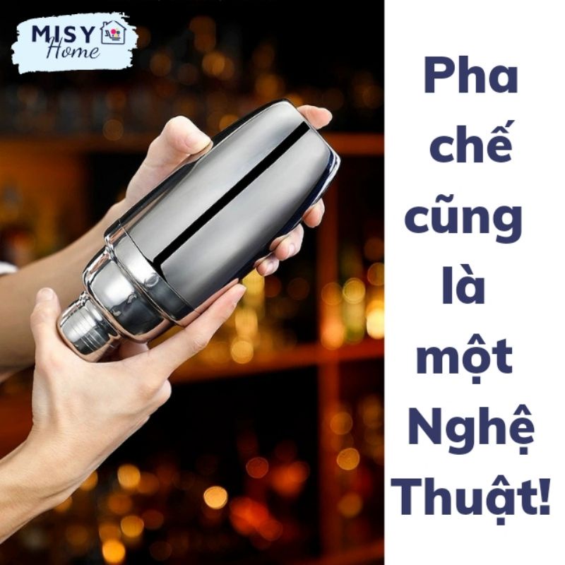 Bình lắc pha chế INOX 304 cao cấp Shaker pha chế rượu Cocktail trà sữa bột dinh dưỡng tập gym 350 550 750ml