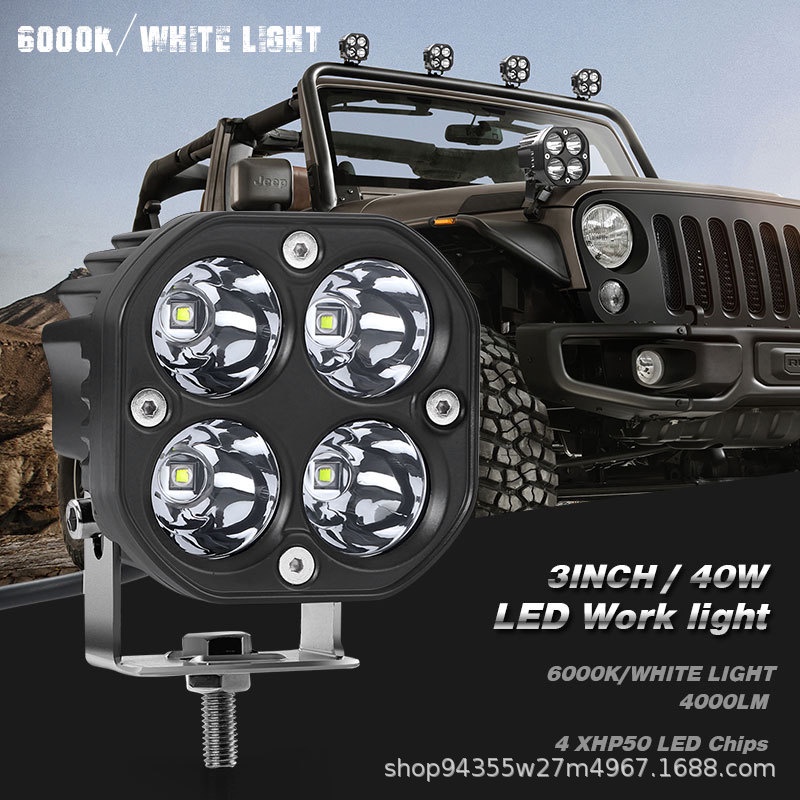 Set 2 Đèn Pha Mini 80W 3500K / 6000K Siêu Sáng Có Giá Đỡ Dành Cho Xe Mô Tô