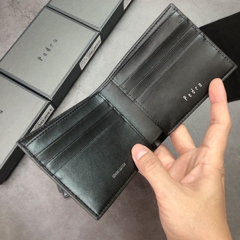 Set ví thắt lưng da nam cao cấp Pedro cầm tay dáng ngang nhỏ gọn thương hiệu, tặng kèm Cardholder