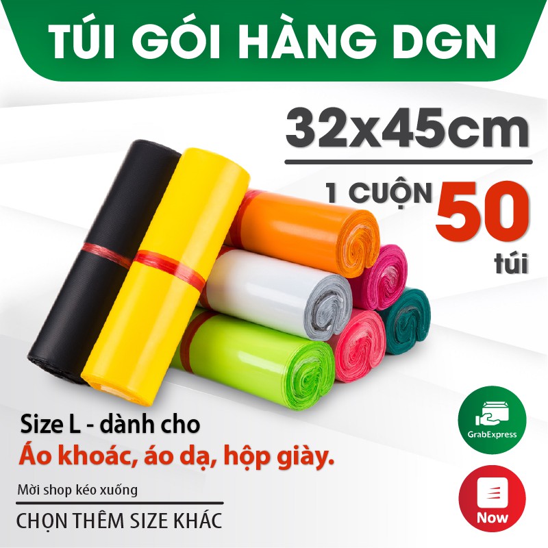 [KEO SIÊU DÍNH] 50 Túi Nilong gói hàng niêm phong tự dính, chuyên dụng gói hàng bán online DGN []32x45cm[]