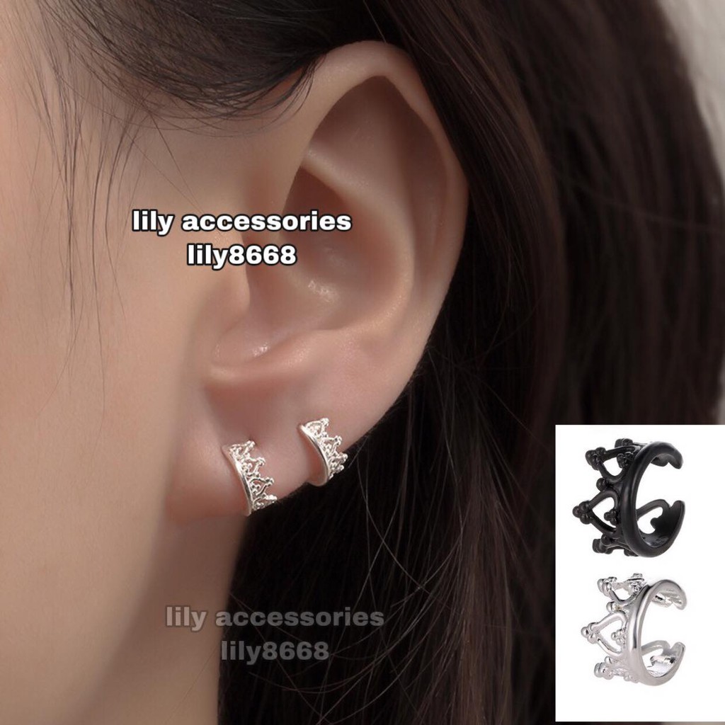 Khuyên tai kẹp tai vương miện không cần xỏ lỗ