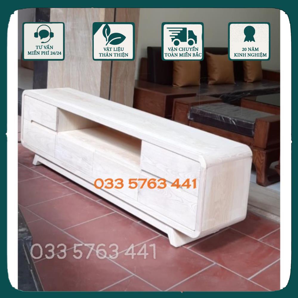 GIÁ GỐC - Kệ tivi gỗ tự nhiên sơn màu óc chó dài 1,8 mét hoặc kệ ti vi dài 2m hoặc dài 2m2 hoặc dài 2m4