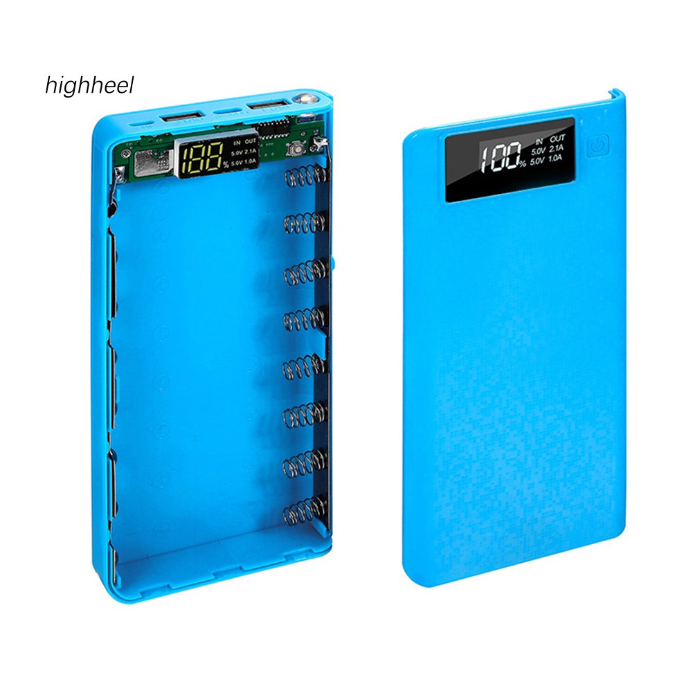 【OPHE】Portable 18650 Battery Charger USB Type-C LCD Display DIY Mobile Power Bank Case