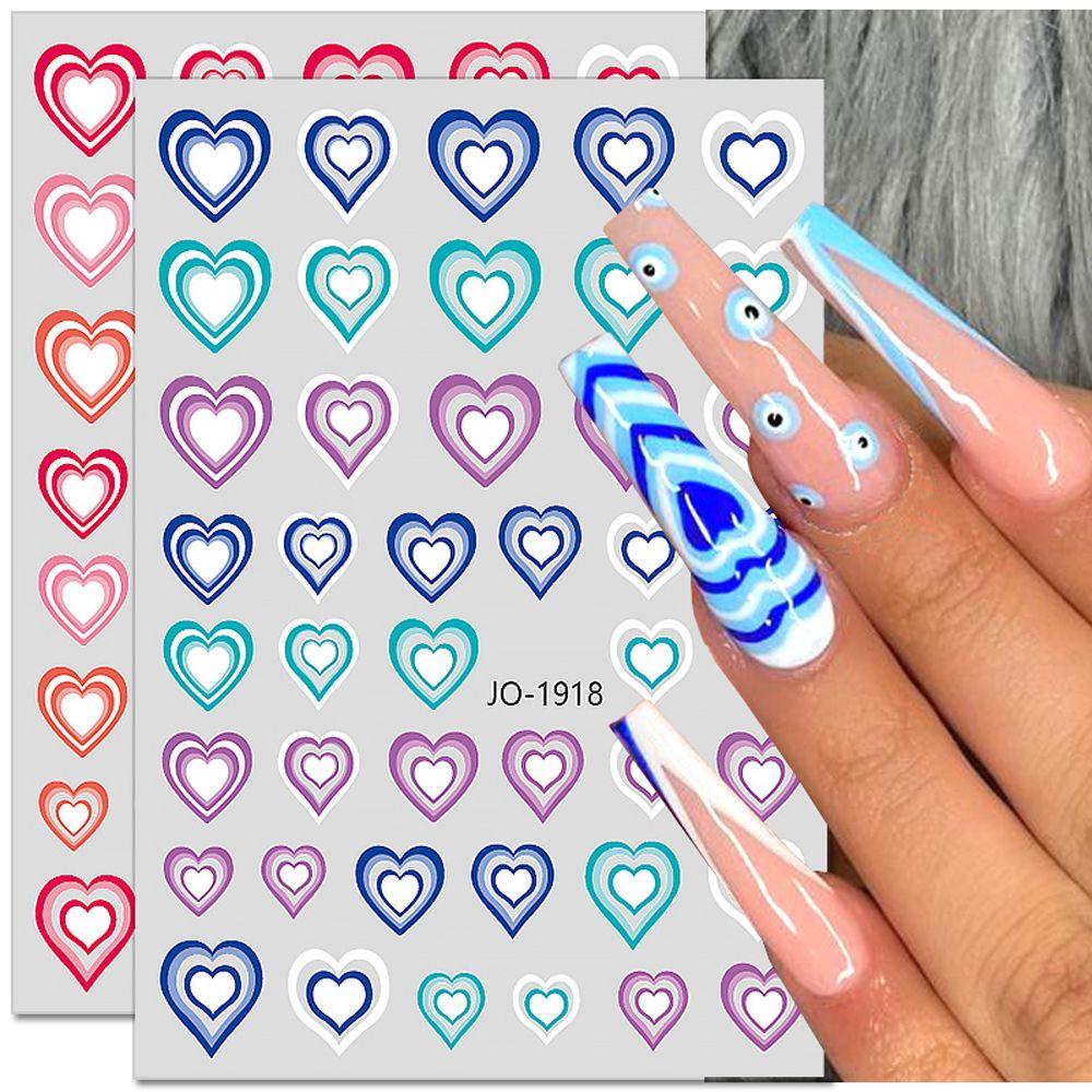 Đề Can 3D Tự Dính Màu Sắc Kẹo Ngọt Họa Tiết Trái Tim Dùng Để Trang Trí Móng Nghệ Thuật