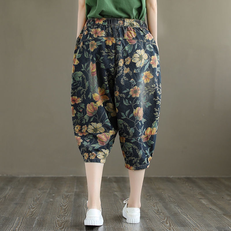 Quần Jeans Lửng Ống Rộng Phong Cách Retro Thời Trang Cho Nữ