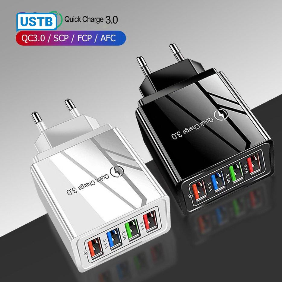 Củ Sạc Nhanh 4 Cổng Usb 3a Cho Điện Thoại