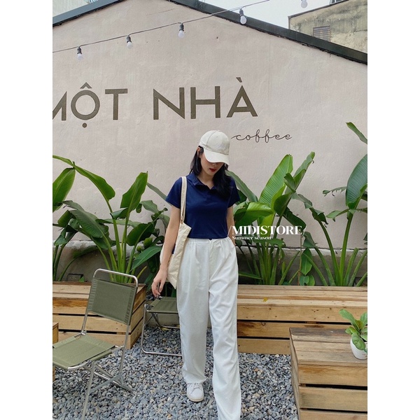 Áo croptop polo tim