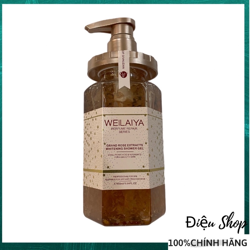 Sữa tắm Weilaiya tuỷ mật hoa hồng Damask,cánh hoa hồng công nghệ ướp lạnh,sự kết hợp hoàn hảo với mùi thơm nhà Givaudan