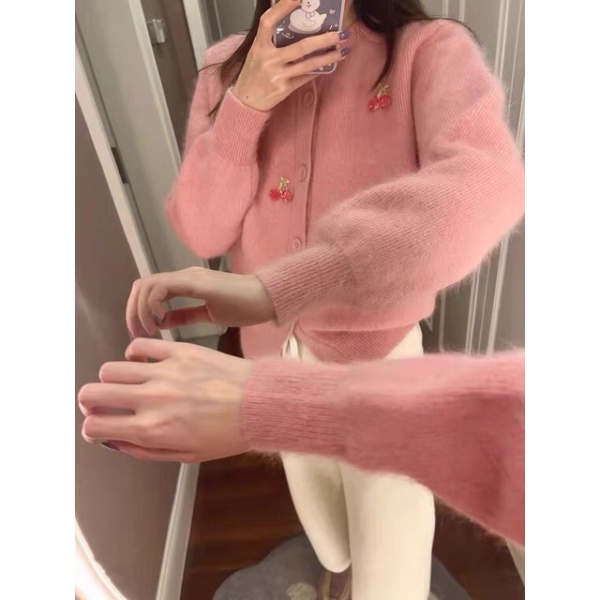 Nguyên Set Áo Len Hồng Và Quần Dài Lưng Cao BẠCH LỘC Hot trên Douyin