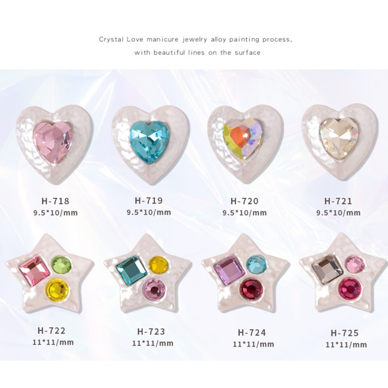 Set 10 Phụ Kiện Đính Đá 3D Nhiều Màu Trang Trí Móng Tay Nghệ Thuật