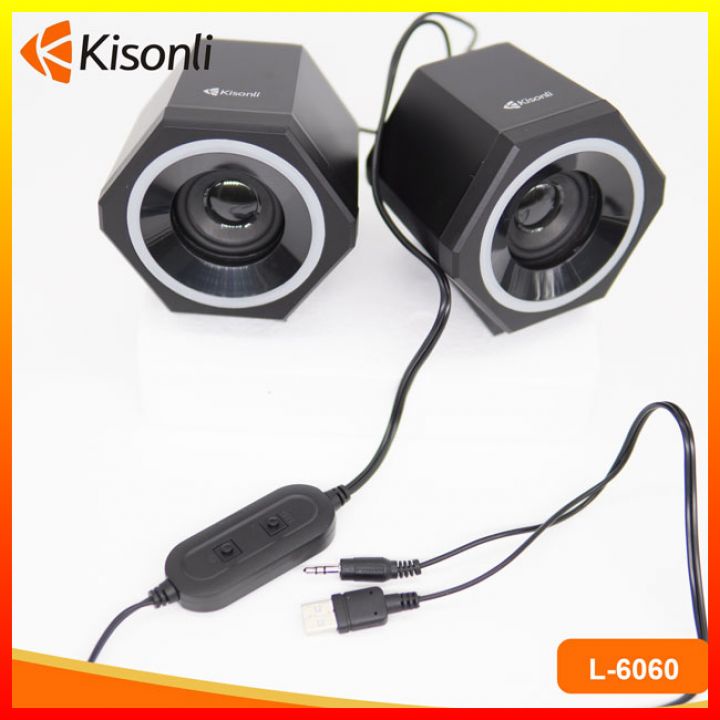 Loa Máy Tính Để Bàn Mini Led Rgb 2.0 KISONLI L6060 Loa Gaming Nghe Nhạc Vi Laptop Pc Có Dây