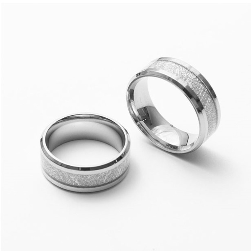 Nhẫn Thép Titan Đơn Giản Phong Cách Harajuku Đường Phố Cho Nam Nữ