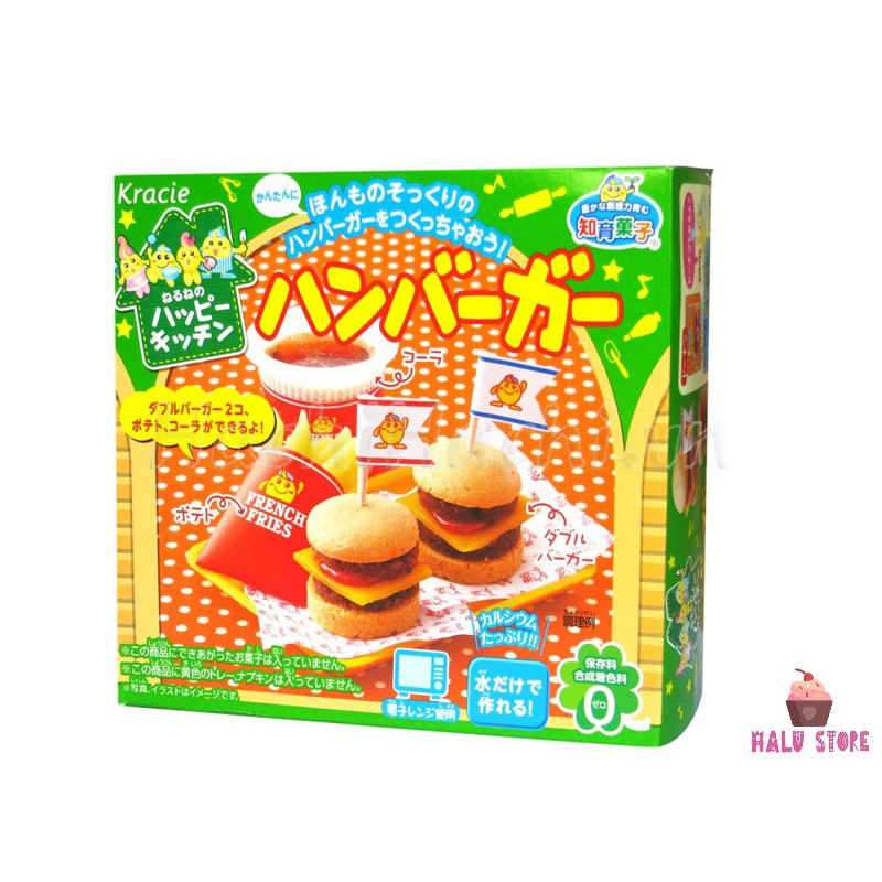 Popin Cookin bộ Hamburger- đồ chơi nấu ăn tự làm bánh Nhật Bản hộp 100g