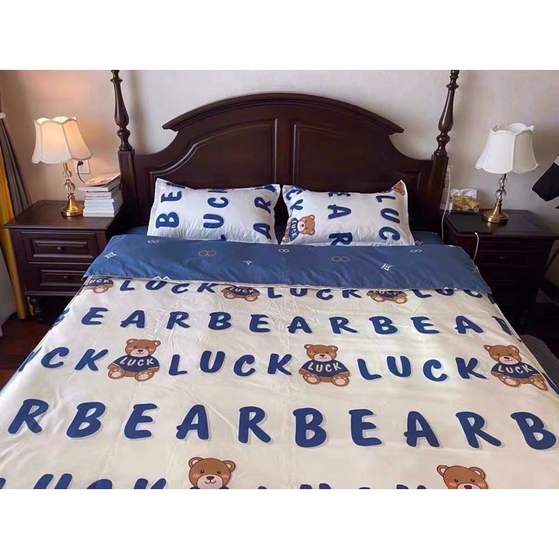 Set Chăn Ga Cotton Poly Gấu Luck May Mắm Siêu Yêu (Shinbedding_store) | BigBuy360 - bigbuy360.vn