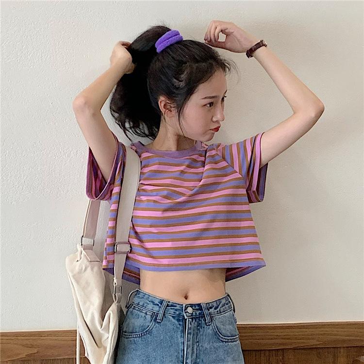 Áo Thun Nữ Tay Ngắn Kẻ Sọc Thời Trang