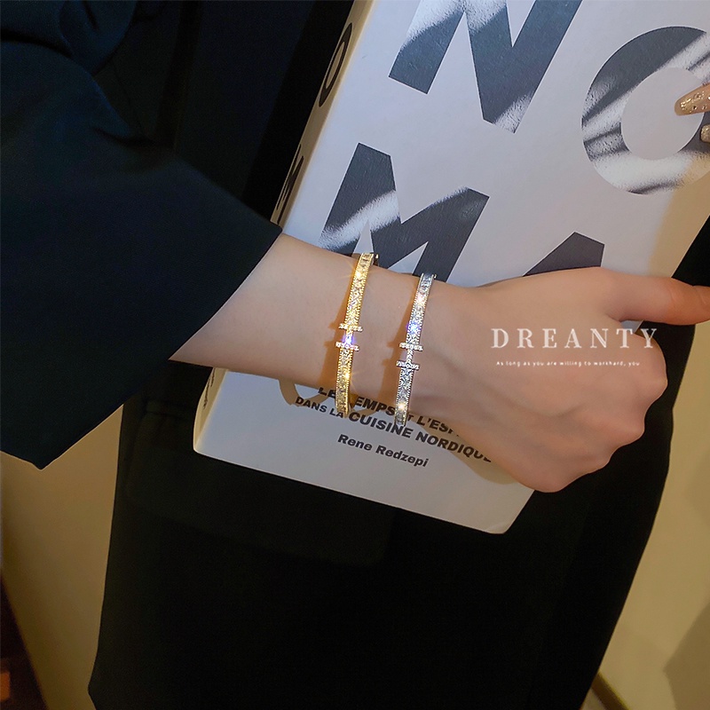 Vòng Tay Đính Đá Zircon Siêu Lấp Lánh Thời Trang Cao Cấp Dễ Phối Đồ Xiaohongshu