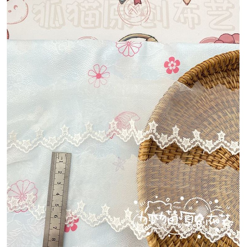 [20 mẫu] Ren thỏ, hoa hồng, ngôi sao ren viền- ren chân may lolita váy bèo
