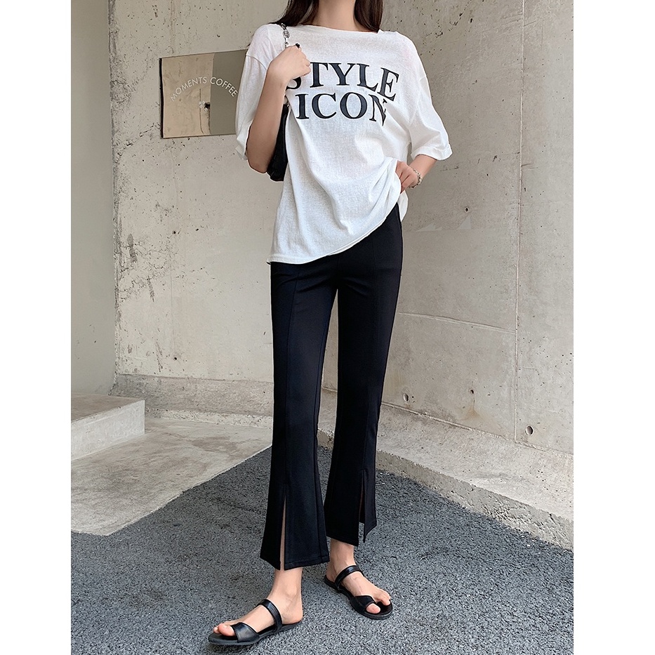 Quần Ống Rộng Lưng Cao Màu Đen Size Lớn 54456 Thời Trang Cho Nữ