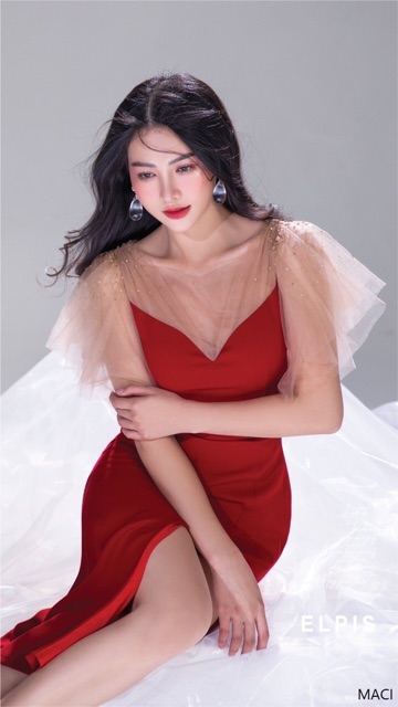 (SALE LỖ) Đầm body thiết kế tay lưới đính hạt Maci dress- đầm body dự tiệc sang chảnh hàng thiết kế | BigBuy360 - bigbuy360.vn