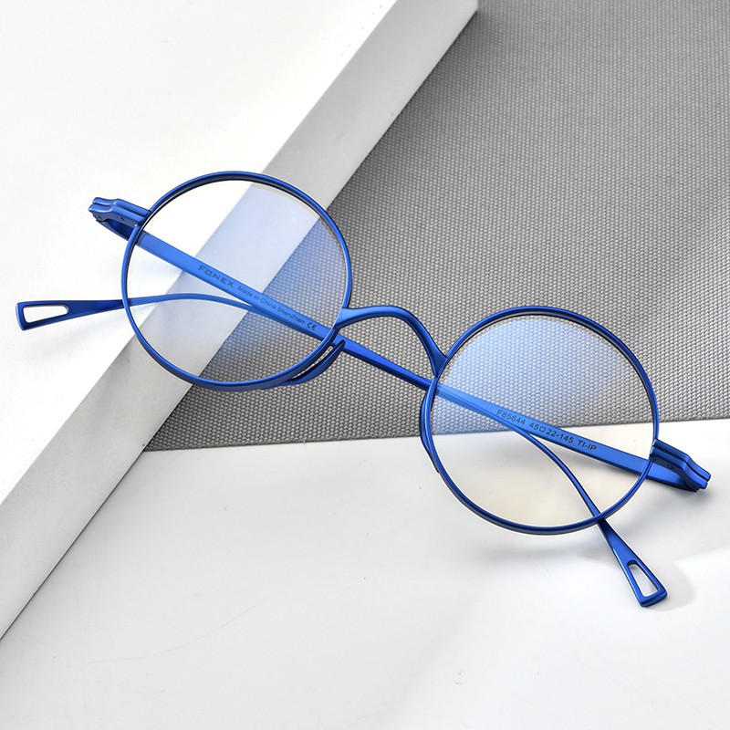 FONEX siêu nhẹ titanium tinh khiết mắt kính khung nam nghệ thuật cổ điển vòng khung khung có thể được trang bị với mức độ F85644 | BigBuy360 - bigbuy360.vn