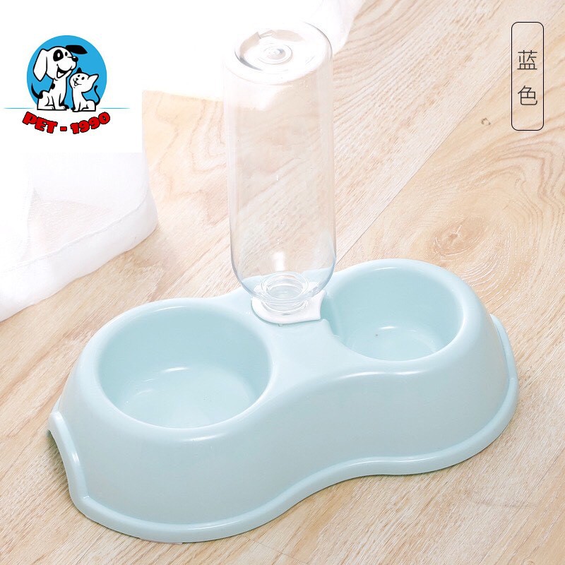 Bát Ăn Đôi Kèm Bình Nước Tự Động Cho Chó Mèo