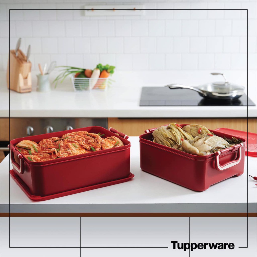 Bộ hộp bảo quản thực phẩm ngâm kim chi củ cải Tupperware, bộ 2 hộp ngâm thực phẩm an toàn cho sức kh