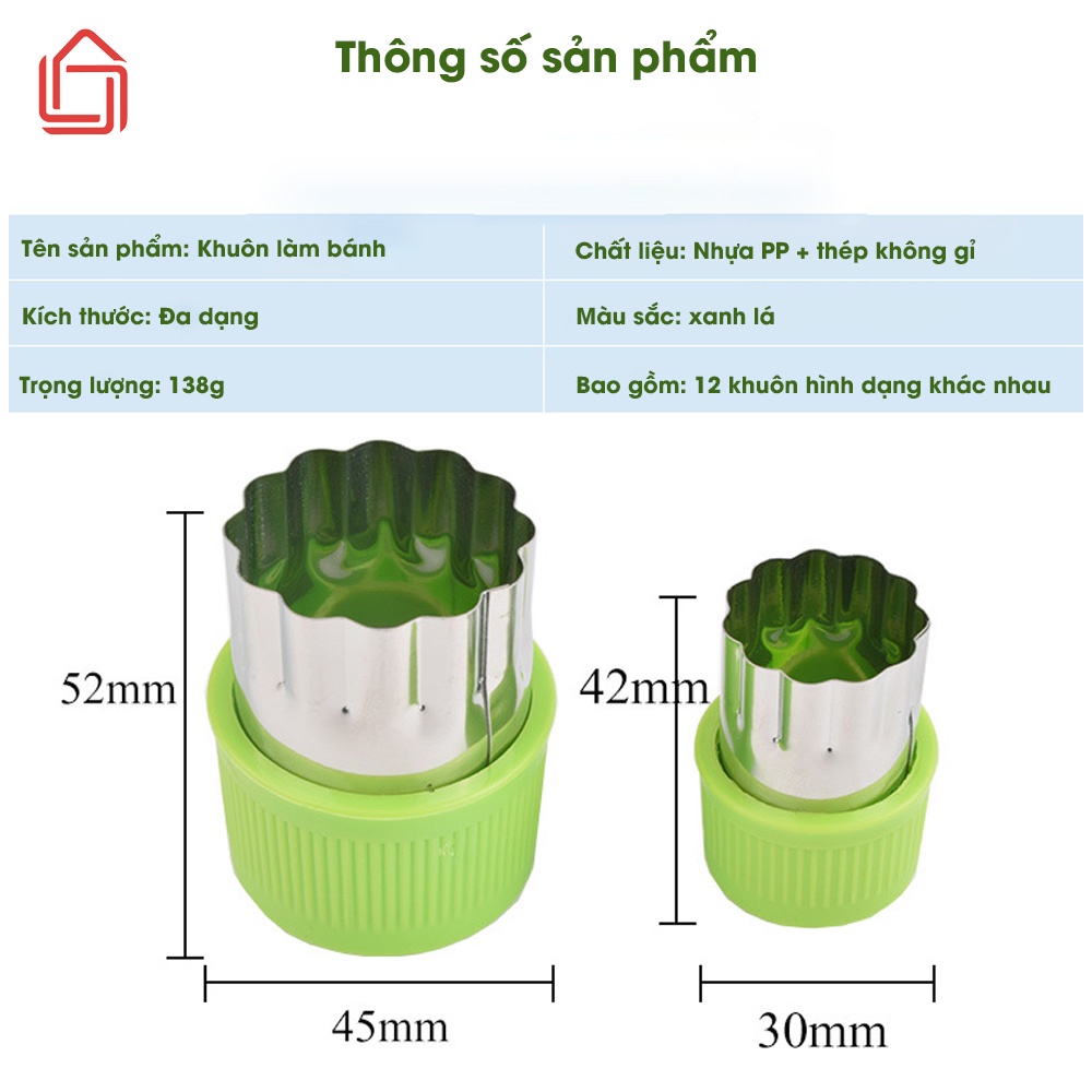 Bộ 12 khuôn làm bánh, khuôn tạo hình mini dễ thương giúp món ăn trở nên thú vị - nhamoi