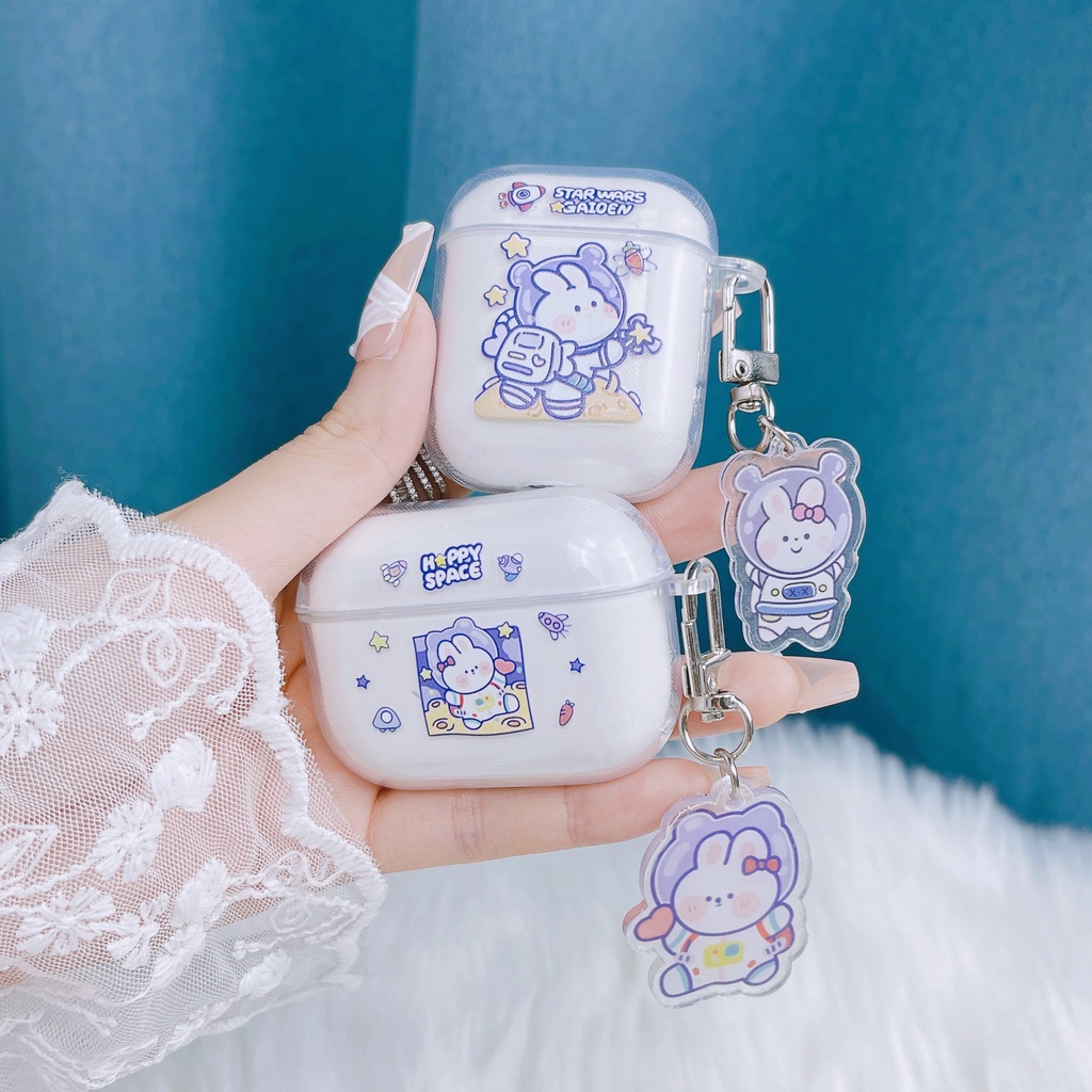 Vỏ Bảo Vệ Hộp Sạc Tai Nghe AirPods3 AirPods3 Pro AirPods2gen Màu Trong Suốt Họa Tiết Chú Thỏ/Gấu Dễ Thương Ốp