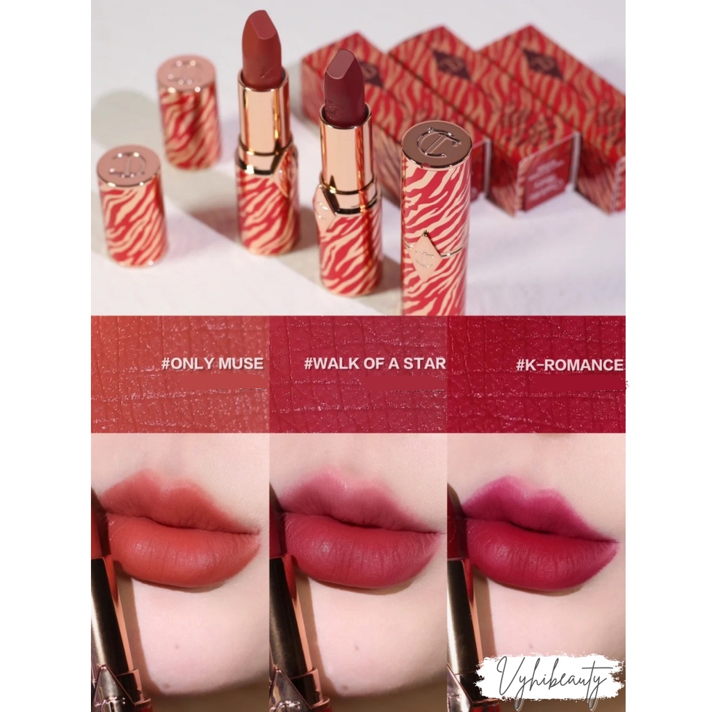 Son thỏi Charlotte Tilbury Revolution vỏ sọc đỏ - màu K-romance