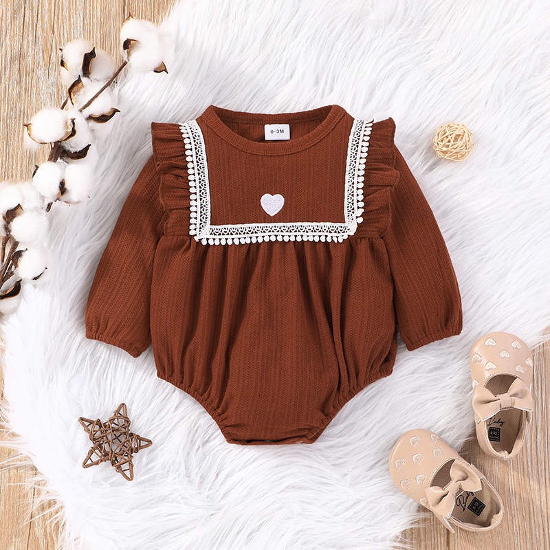 Body bé gái đồ sơ sinh từ 0 đến 24 tháng bodysuit liền thân mùa hè tay dài tay áo cho bé trẻ em