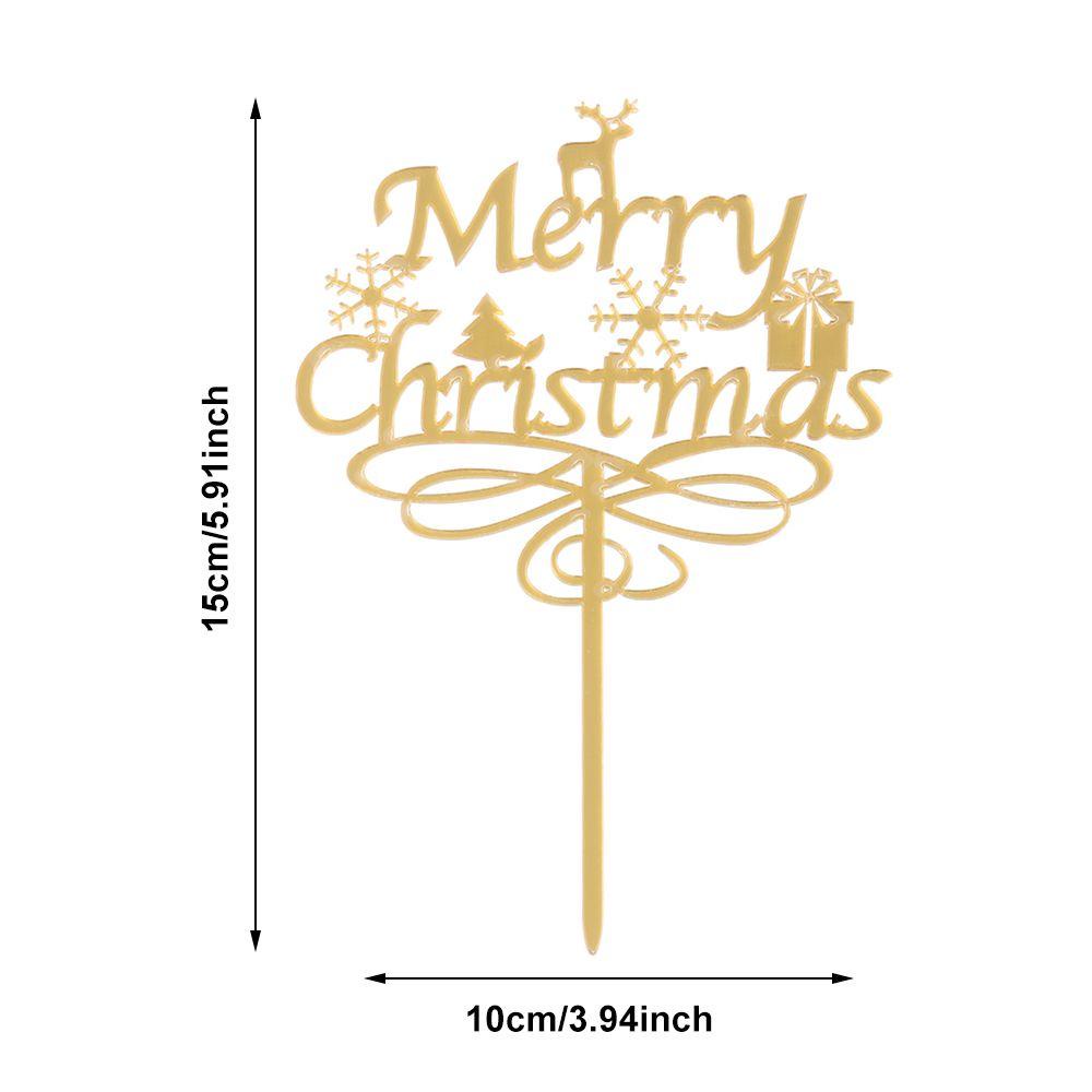 ESPO Que Cắm Trang Trí Bánh Kem Bằng Giấy Acrylic Hình Ông Già Noel Lấp Lánh DIY