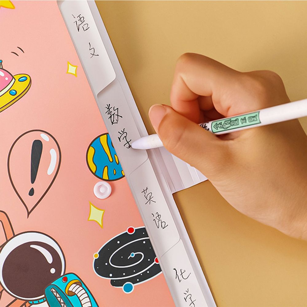 Túi đựng tài liệu khổ a4 6 ngăn bằng pvc in hình phi hành gia nhiều màu sắc