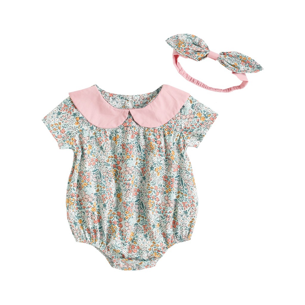 Áo Liền Quần Sanlutoz Phong Cách Mùa Hè Kèm Băng Đô Đáng Yêu Cho Bé Gái