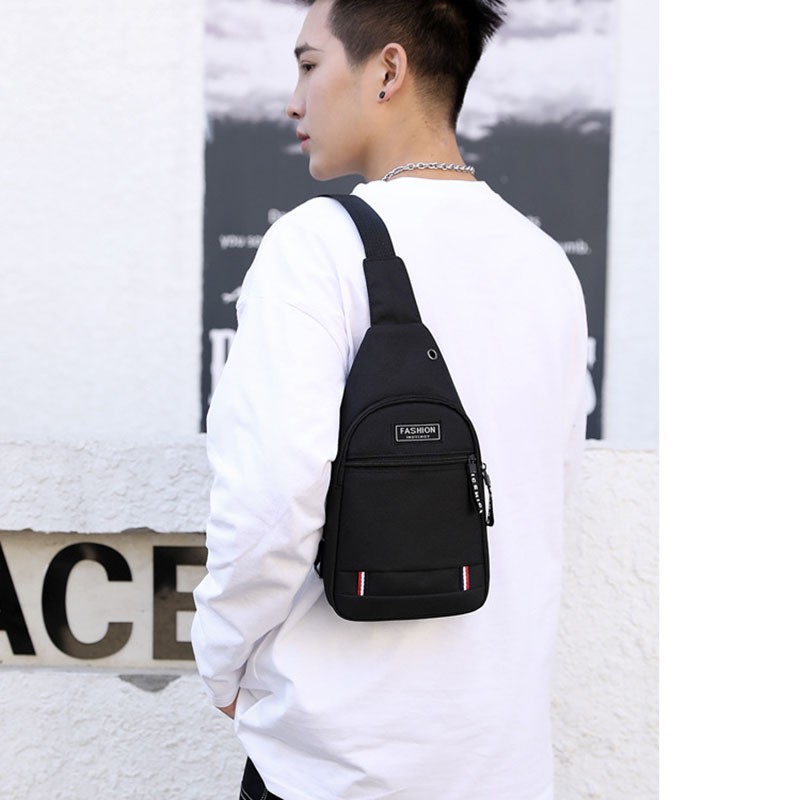 Túi đeo chéo nam vải bố thời trang, túi đeo trước ngực nam