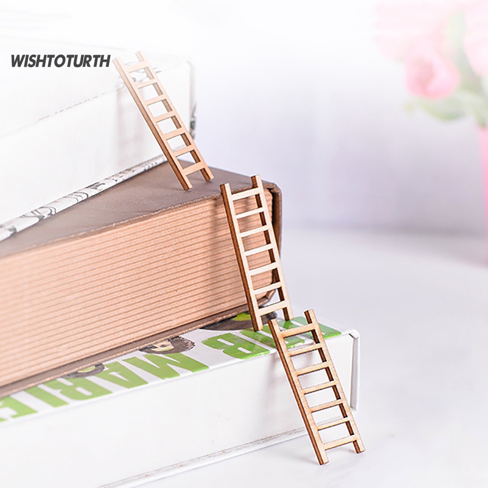 Bộ 3 Thang Gỗ Mini Trang Trí Sân Vườn