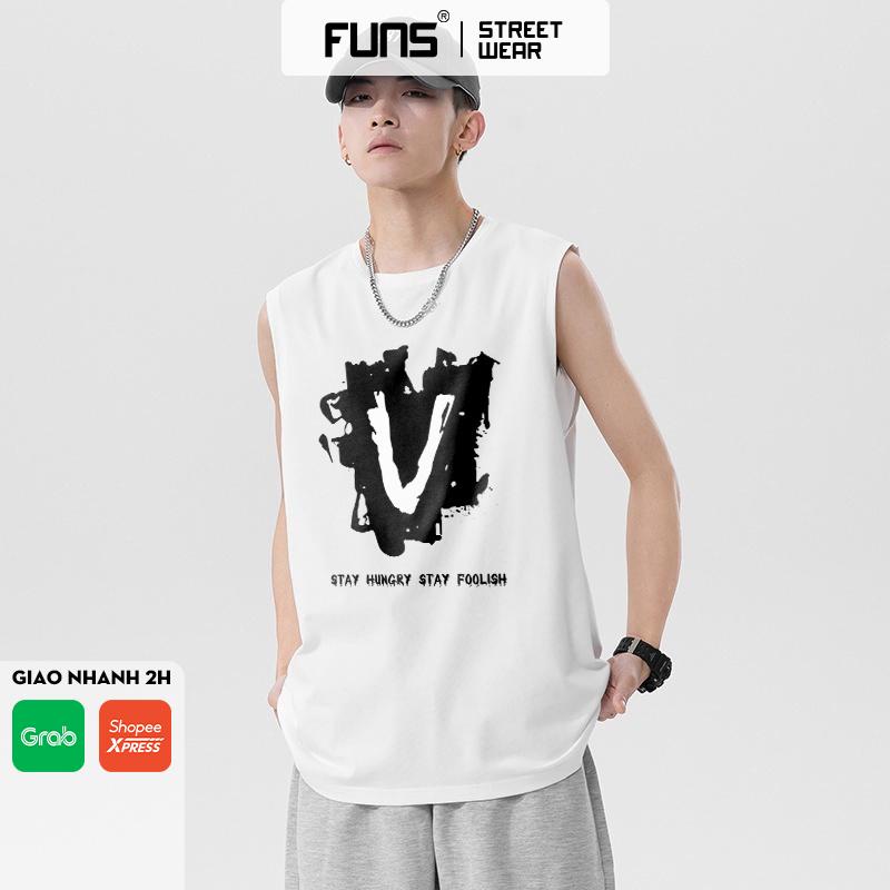 Áo 3 lỗ nam FUNS mã TT49 Dáng TankTop form rộng sát nách tập gym co giãn mùa hè đẹp