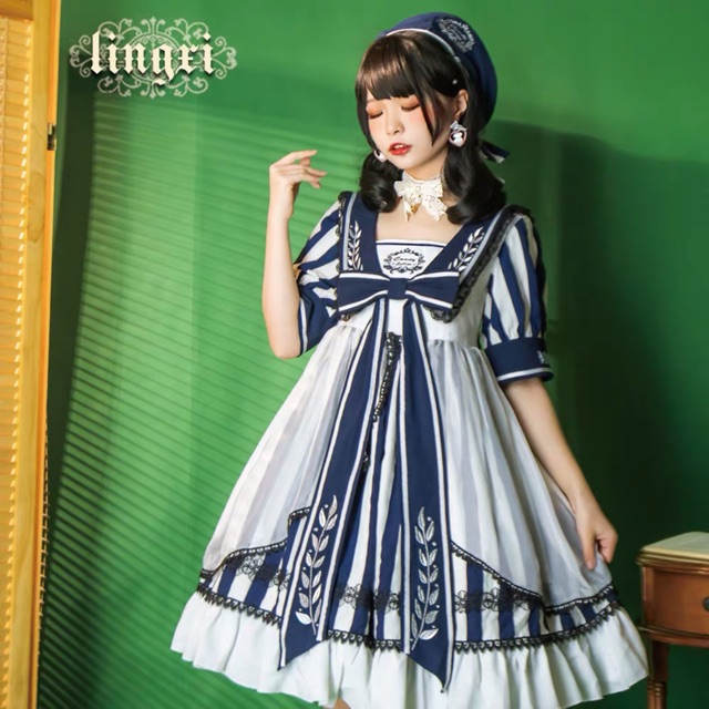 Lolita Lingxi thuỷ thủ cổ áo thêu cành ôliu
