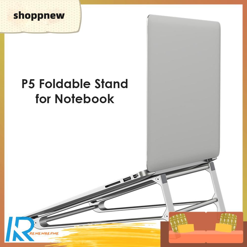 Shoppnew P5 Laptop Holder Stand Aluminum Alloy Computer Notebook PC Riser Support 