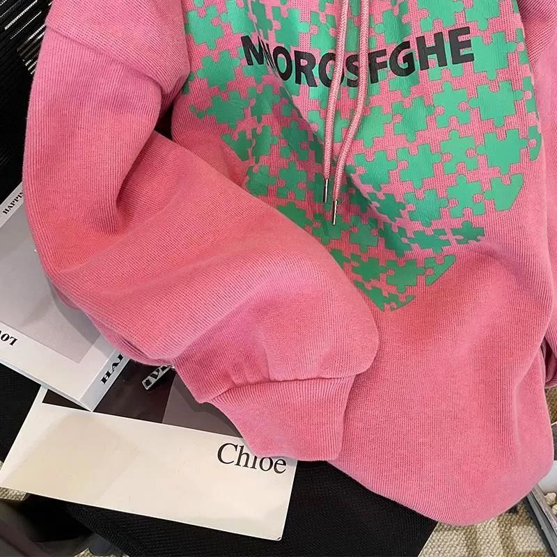 Áo Khoác Mỏng Có Nón In Họa Tiết Trái Tim Thời Trang Xuân Thu Mới