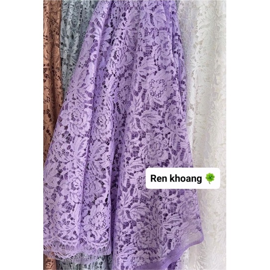 Vải ren khoang 1,5x1,5m màu tím