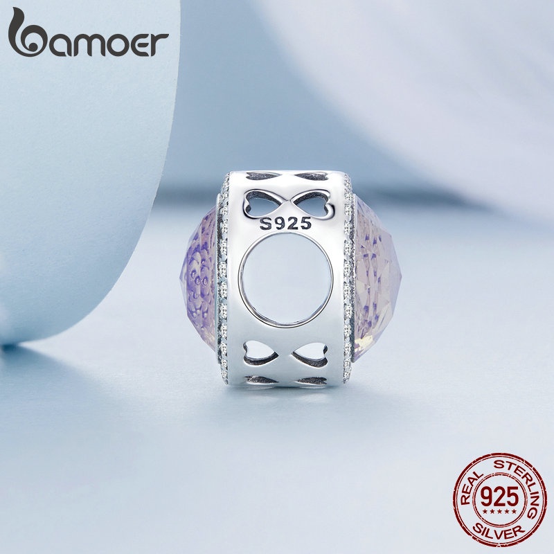 Mặt xỏ BAMOER đính đá thủy tinh bạc 925 làm vòng đeo tay diy