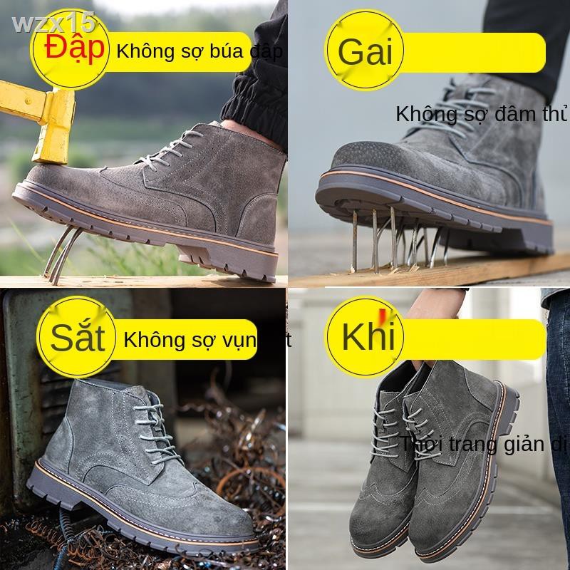 Giày bảo hộ lao động nam công sở khử mùi nhẹ mũi thép, đế mềm chống va đập và đâm xuyên trường hiểm cũ thợ hàn thép tấm