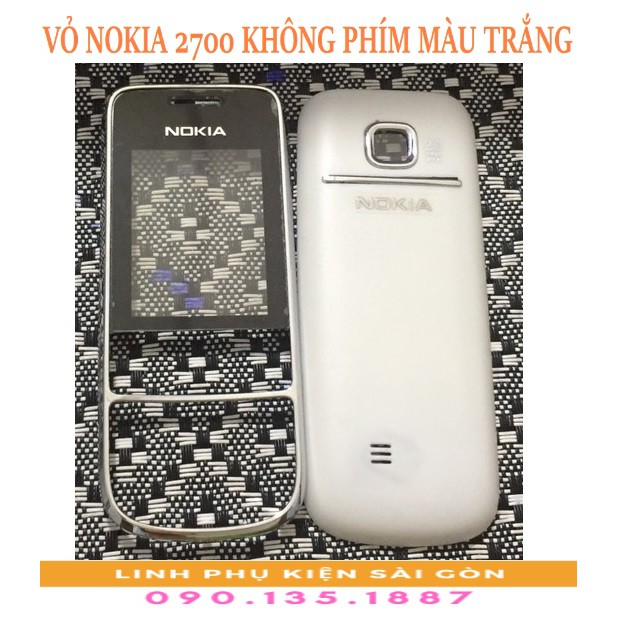 VỎ NOKIA 2700 KHÔNG PHÍM MÀU TRẮNG