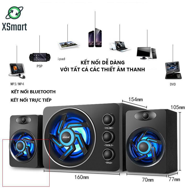 Loa Vi Tính Bluetooth Gaming SADA D-209 Super Bass Phiên bản nâng cấp của 2GOOD Dùng Cho Máy Tính PC Laptop Điện Thoại