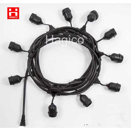 Dây đui đèn thả ngoài trời trang trí kín nước 5m 10 đui 10m 15 đui 10m 20 đui